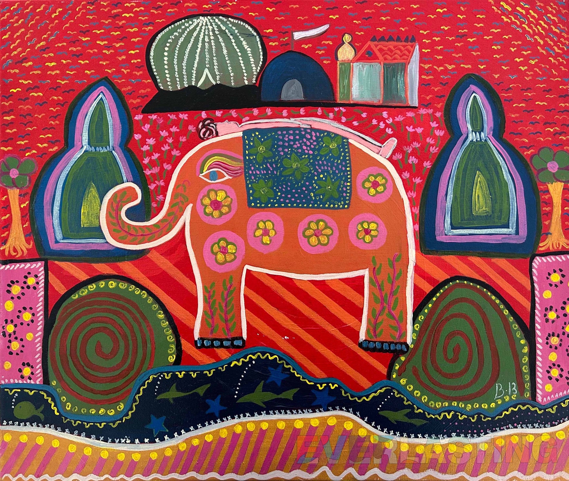 Dormido sobre un elefante